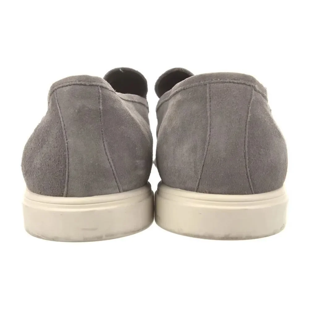 Light Gray Suede Slip-On Loafers